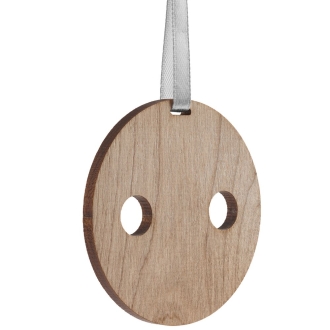 Изображение №1 | Деревянная подвеска Carving, в форме пуговицы Санты