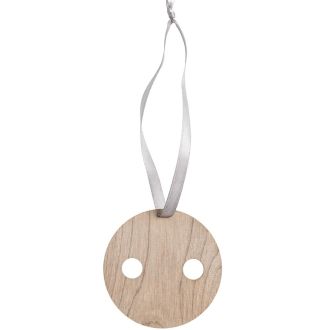 Изображение №2 | Деревянная подвеска Carving, в форме пуговицы Санты