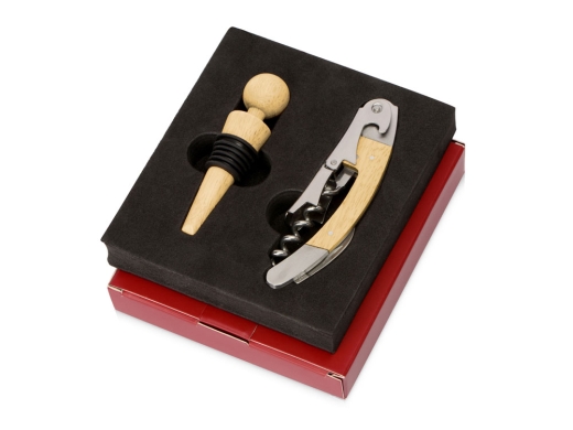 Изображение №1 | Набор аксессуаров для вина «Provence» (натуральный/черный/серебристый)