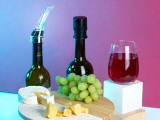 Изображение №11 | Набор для вина с аэратором и вакуумной пробкой «Positano» (черный/прозрачный)