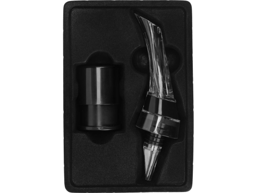 Изображение №9 | Набор для вина с аэратором и вакуумной пробкой «Positano» (черный/прозрачный)