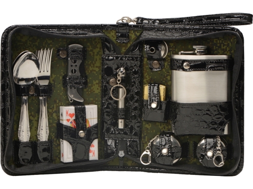 Изображение №18 | Набор «Дорожный» на 2 персоны (аксессуары- серебристый, барсетка- черный)