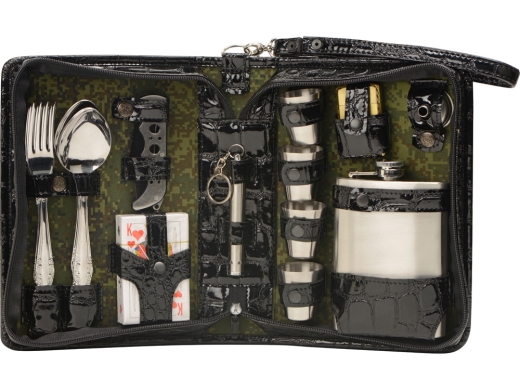 Изображение №17 | Набор «Дорожный» на 4 персоны (аксессуары- серебристый, барсетка- черный)