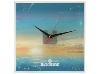 Изображение №3 | Часы настенные стеклянные «Nile» (прозрачный матовый/черный/красный)