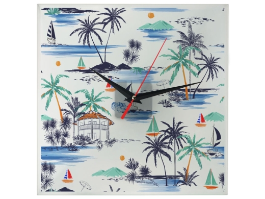 Изображение №2 | Часы настенные стеклянные «Nile» (прозрачный матовый/черный/красный)