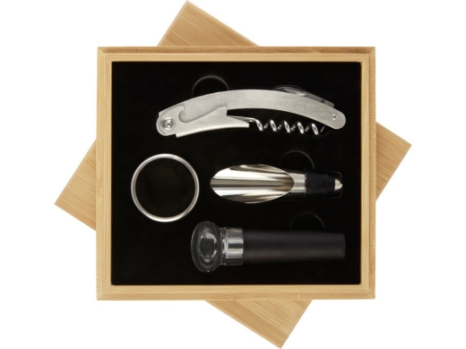 Изображение №3 | Набор аксессуаров для вина «Syrat» (серебристый/натуральный)