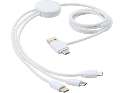 Изображение №1 | Зарядный кабель 5-в-1 «Pure» с противобактериальной присадкой (белый)