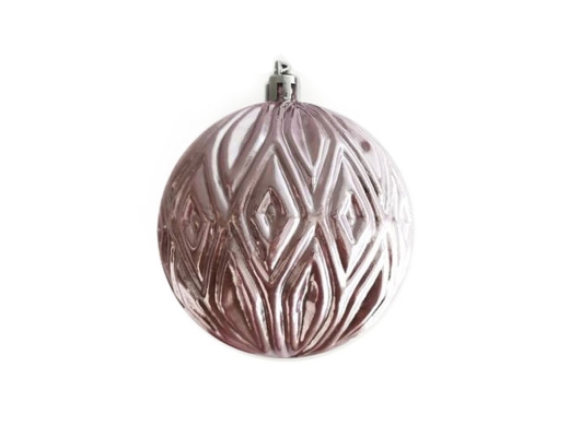 Изображение №1 | Новогодний ёлочный шар «Рельеф» (розовый)