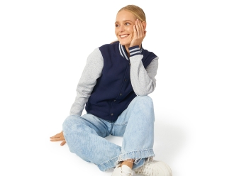 Изображение №4 | Бомбер «Oxford», унисекс S (темно-синий/серый меланж)