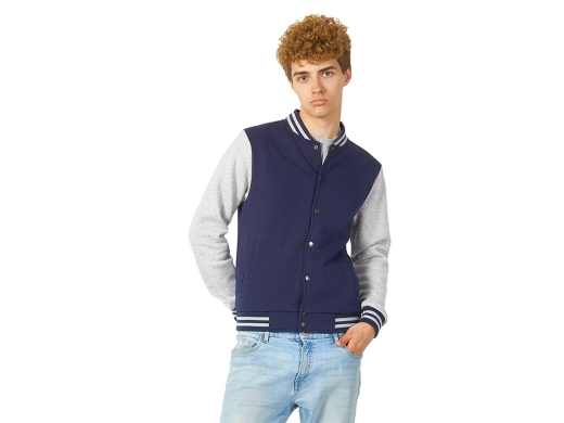 Изображение №2 | Бомбер «Oxford», унисекс S (темно-синий/серый меланж)