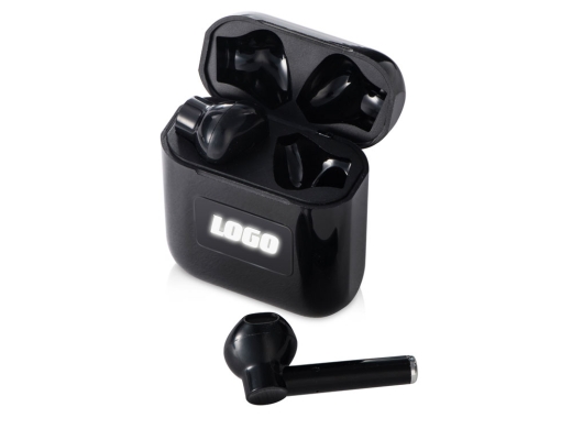 Изображение №1 | Беспроводные наушники TWS c подсветкой лого «Twinkles» (черный)