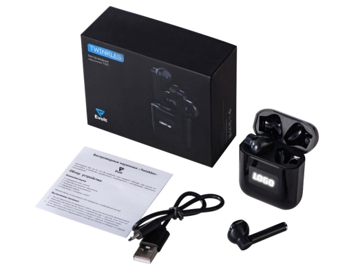 Изображение №8 | Беспроводные наушники TWS c подсветкой лого «Twinkles» (черный)