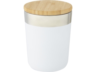 Изображение №3 | Кружка с вакуумной изоляцией и бамбуковой крышкой «Lagan» (белый/серебристый/натуральный)