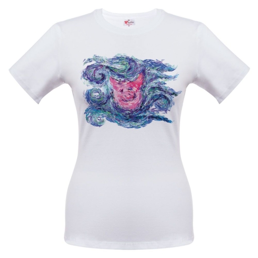 Изображение №2 | Футболка женская «Ван-Пиг», белый, размер S