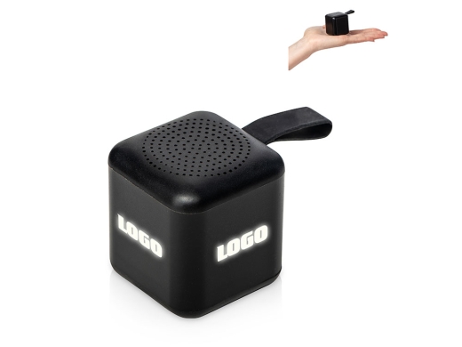 Изображение №1 | Портативная колонка TWS с подсветкой лого «Tiny», 3 Вт (черный)