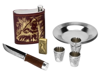 Изображение №2 | Подарочный набор «Пикник в лесу» (темно-коричневый/бордовый, серебристый)