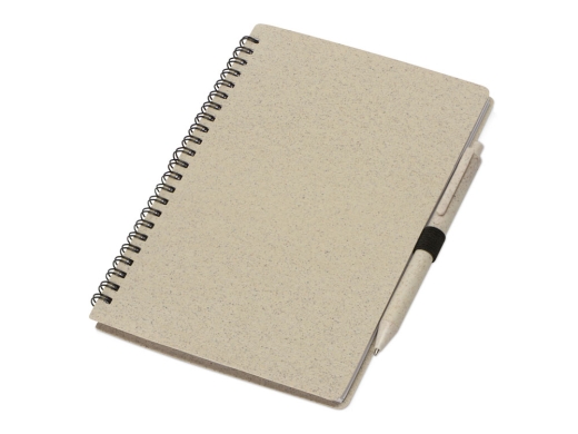 Изображение №1 | Блокнот А5 «Toledo M» с обложкой из пшеницы и пластика и шариковой ручкой A5 (бежевый)