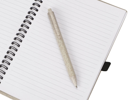 Изображение №4 | Блокнот А5 «Toledo M» с обложкой из пшеницы и пластика и шариковой ручкой A5 (бежевый)