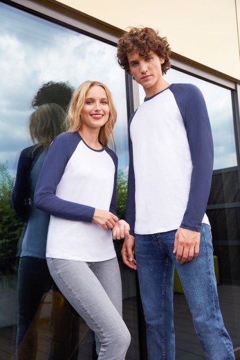 Изображение №5 | Футболка мужская с длинным рукавом Funky LSL белая с ярко-синим, размер XXL