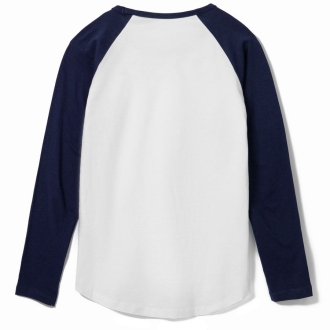 Изображение №2 | Футболка женская с длинным рукавом Milky LSL белая с темно-синим, размер S