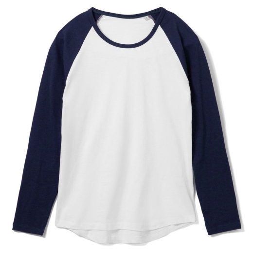 Изображение №1 | Футболка женская с длинным рукавом Milky LSL белая с темно-синим, размер S