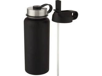 Изображение №1 | Бутылка спортивная «Supra» с вакуумной изоляцией и 2 крышками (черный)