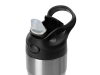 Изображение №4 | Бутылка для воды из стали «Hike», 850 мл (серебристый, черный)