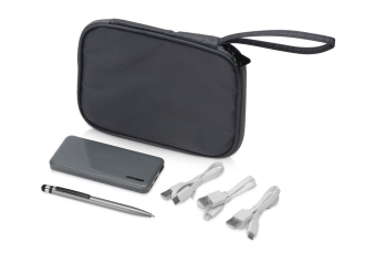 Изображение №1 | Подарочный набор с ручкой и повербанком «Nathom» (темно-серый)