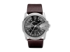 Изображение №1 | Часы наручные, мужские (корпус- стальной, циферблат- темно-серый, крепление- коричневый)