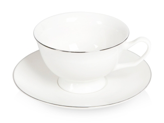 Изображение №1 | Чайная пара «Preston» (белый, серебристый)