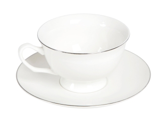 Изображение №2 | Чайная пара «Preston» (белый, серебристый)