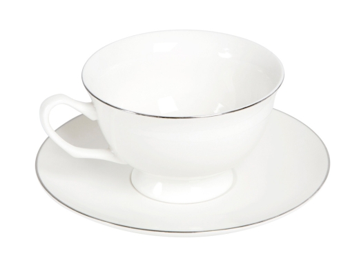 Изображение №2 | Чайная пара «Preston» (белый, серебристый)