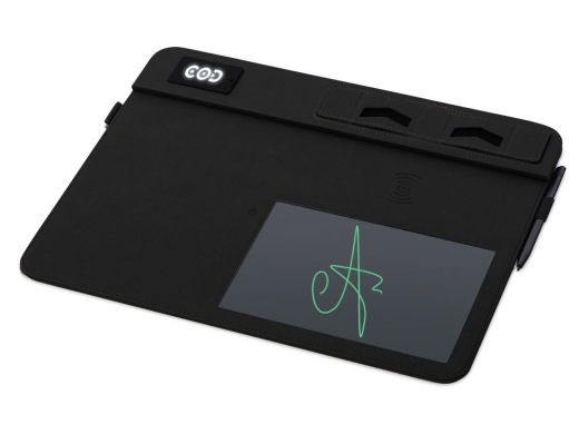 Изображение №1 | Многофункциональный коврик для мыши «Multi Pad» с беспроводной зарядкой и LCD экраном, 10 Вт (черный)