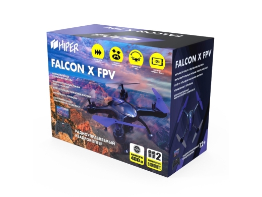 Изображение №14 | Радиоуправляемый квадрокоптер «FALCON X FPV» (черный/фиолетовый)