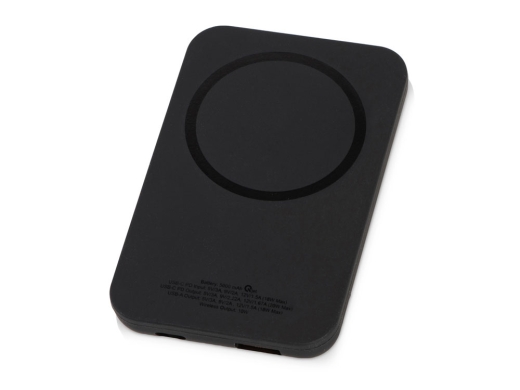 Изображение №1 | Магнитный беспроводной внешний аккумулятор с быстрой зарядкой QC/PD 20 Вт «MagnetIQ», 5000 mAh (черный)