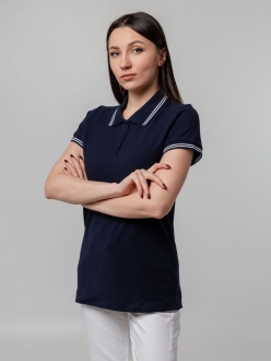 Изображение №9 | Рубашка поло женская Virma Stripes Lady, темно-синяя, размер S