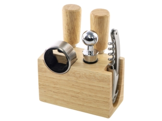 Изображение №5 | Набор для сыра и вина со съемной подставкой «Save time» (натуральный, белый, серебристый)