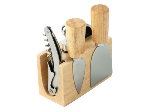 Изображение №4 | Набор для сыра и вина со съемной подставкой «Save time» (натуральный, белый, серебристый)