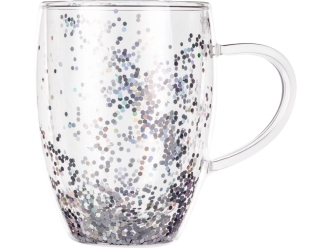 Изображение №4 | Кружка с двойными стенками с блестками «Festival» (прозрачный/серебристый)