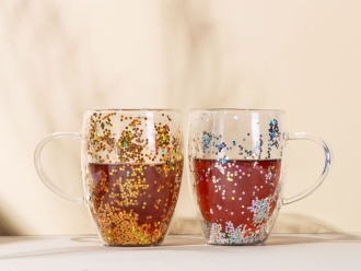 Изображение №6 | Кружка с двойными стенками с блестками «Festival» (прозрачный/серебристый)