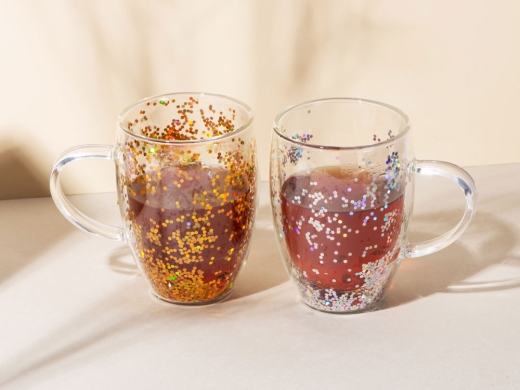 Изображение №7 | Кружка с двойными стенками с блестками «Festival» (прозрачный/серебристый)
