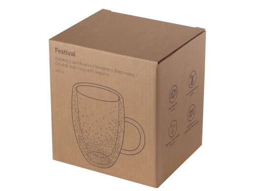 Изображение №8 | Кружка с двойными стенками с блестками «Festival» (прозрачный/серебристый)