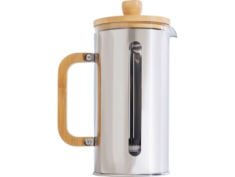 Изображение №4 | Френч-пресс в стальном корпусе и ручкой из бамбука «Coffee break» (серебристый, натуральный)