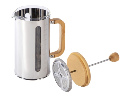 Изображение №2 | Френч-пресс в стальном корпусе и ручкой из бамбука «Coffee break» (серебристый, натуральный)