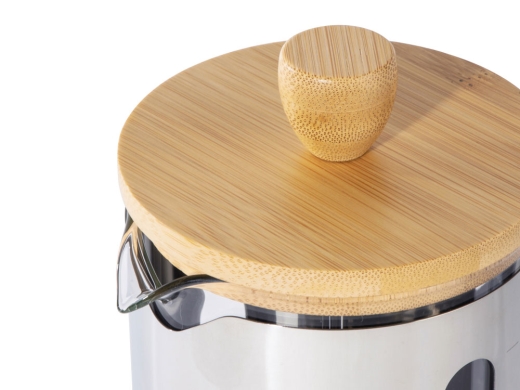 Изображение №7 | Френч-пресс в стальном корпусе и ручкой из бамбука «Coffee break» (серебристый, натуральный)