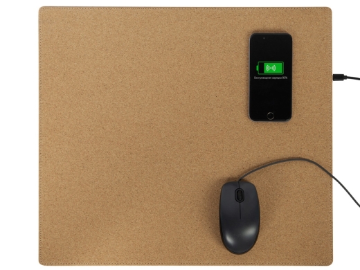 Изображение №5 | Пробковый коврик для рабочего места с беспроводной зарядкой «Querсus» (натуральный)