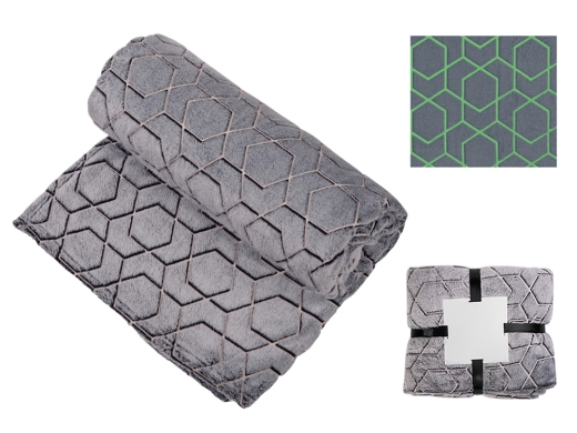 Изображение №1 | Светящийся в темноте плед «Lattice» (черный)