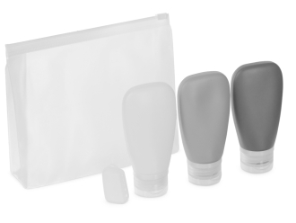 Изображение №1 | Набор силиконовых емкостей для путешествия «On air» (белый, светло-серый, темно-серый)