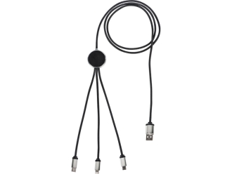 Изображение №2 | Кабель 3-в-1 с подсветкой логотипа «Ion» (черный, серый)