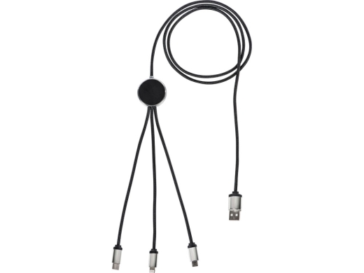 Изображение №2 | Кабель 3-в-1 с подсветкой логотипа «Ion» (черный, серый)